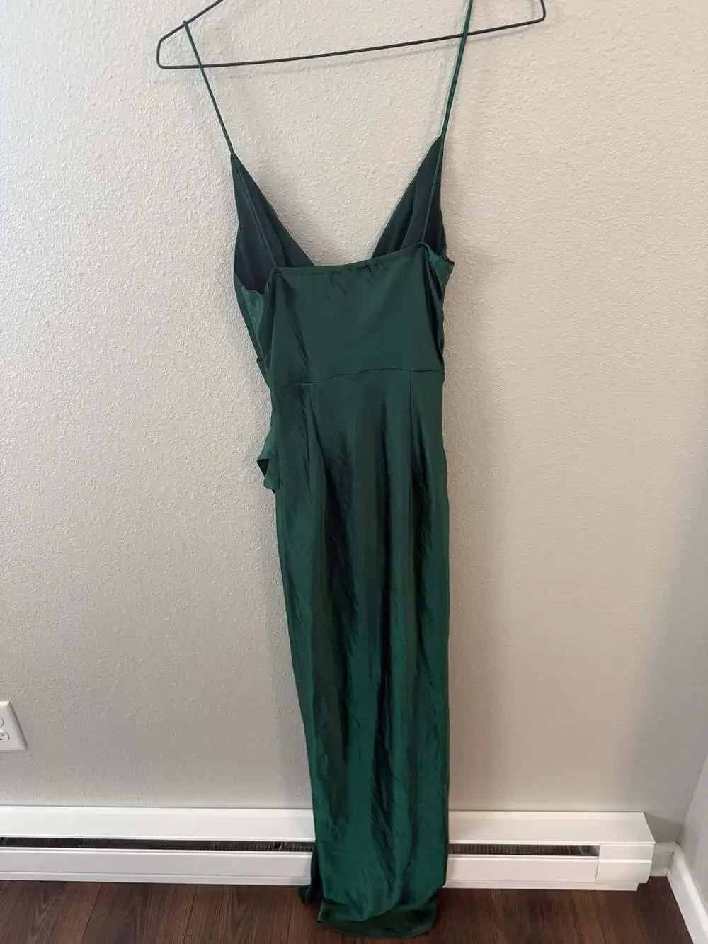 Princess Polly Emerald Green Satin Midi Dress Size US 2 - Picture 5 of 5